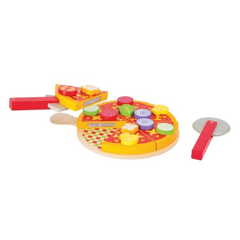 Children Kids Wooden Pizza Food Toys Slices Toppings Pretend Dinner Kitchen  Play Toys Creative Pizza Toy