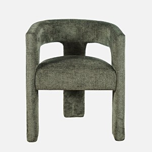 Jofran,Gwen Modern Luxury Jacquard Fabric Upholstered Sculpture Armchair- Green Color - 1 of 4