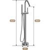 Brushed Nickel Freestanding Tub Filler- Floor mount waterfall faucet with  handheld shower & single handle. - 2 of 4