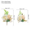 Unique Bargains Silk Wedding Artificial Rose Boutonniere and Wrist Corsage Set Yelllow - 2 of 4