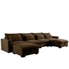 Oversized 157.5" Corduroy Cloud Modular U-Shaped Sectional Sofa with Big Deep Seat and 2 Storage Ottoman, 6-Piece Free combination Sofa - 3 of 4