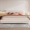 NicBex Queen/King Upholstered Bed Frame with Curve-Shaped Headboard,Platform Bed Frame with Solid Wood Slats,No Box Spring Needed,Easy Assembly,White - 2 of 4