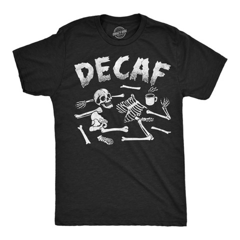 Мужские футболки Crazy Dog T-Shirts, Inc. Mens Funny T Shirt Decaf Skeleton Sarcastic Coffee Graphic Novelty Tee for Men - Crazy Dog Men's T Shirt For Coffee Lovers Black S