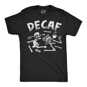 Mens Funny T Shirt Decaf Skeleton Sarcastic Coffee Graphic Novelty Tee For Men - Crazy Dog Men's T Shirt - 1 of 4