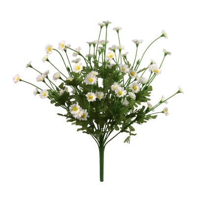 Floral Home 17" White Daisy Bush - 12-Piece