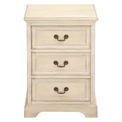 Wood 3 Stack Nightstand Antique Ivory - Olivia & May