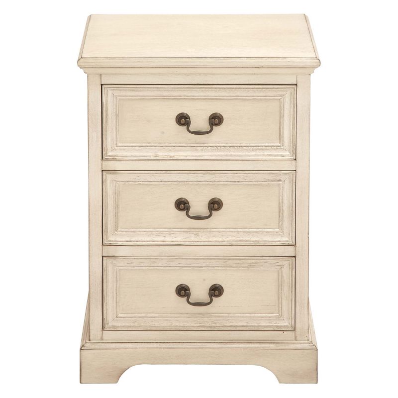 Wood 3 Stack Nightstand Antique Ivory - Olivia & May, 1 of 17