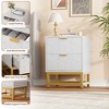 White 2 Drawer Dresser, Small Dresser and Chest of Drawers, Modern Bedroom Nightstand, Coffee Table with Drawers for Living Room, Hallway, Entryway - 2 of 4