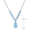 EVERLY JEWELRY  |   Sterling Silver 3 1/3 CT TGW Aquamarine & Blue Topaz Drop Necklace w/ Lobster Clasp - 3 of 4