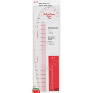 Dritz Styling Design Ruler Curved & Straight Edge Clear: Sewing Tools, 22.75" Length, 5.75" Width, See-Thru Ruler - 1 of 4