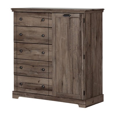Avilla Door Chest with 5 Drawers Fall Oak - South Shore