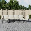 vidaXL Patio Lounge Set Black and Sand Powder-coated steel, Polyester fabric - 2 of 4