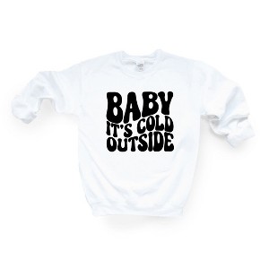 Simply Sage Market Women's Graphic Sweatshirt Baby It's Cold Outside Wavy - 1 of 2