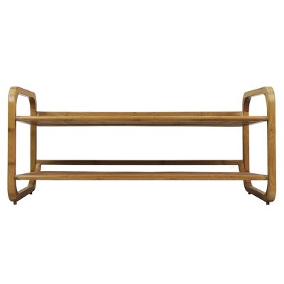 Natural Bamboo 2-Tier Stackable Shoe Rack