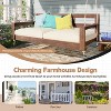 Patio Wooden Twin Size Porch Swing Daybed Frame, Garden Swing Bench with Hemp Ropes for Backyard, Outdoor - ModernLuxe - 4 of 4