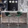 Roundhill Furniture Masaccio Velvet Upholstered Adjustable Swivel Barstool, Green, Set of 2 - 3 of 4