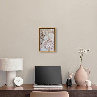 Elegant Realistic Floral Canvas Wall Art with Gold Frame, 16.5" x 11.5"