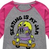 Girls' - Instant Message - Skateboarding Shirt Tail Raglan Graphic T-shirt - 2 of 4