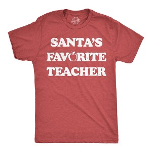 Mens Funny T Shirts Santas Favorite Teacher Sarcastic Christmas Graphic Novelty Tee For Men - Crazy Dog Men's T Shirt - 1 of 4