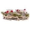 Northlight Frosted Pine Cones, Berries and Stars Christmas Glass Votive Candle Holder - 9" - 3 of 4