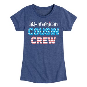 Girls' - Instant Message - All American Cousin Crew Fitted Short Sleeve Graphic T-Shirt - 1 of 4