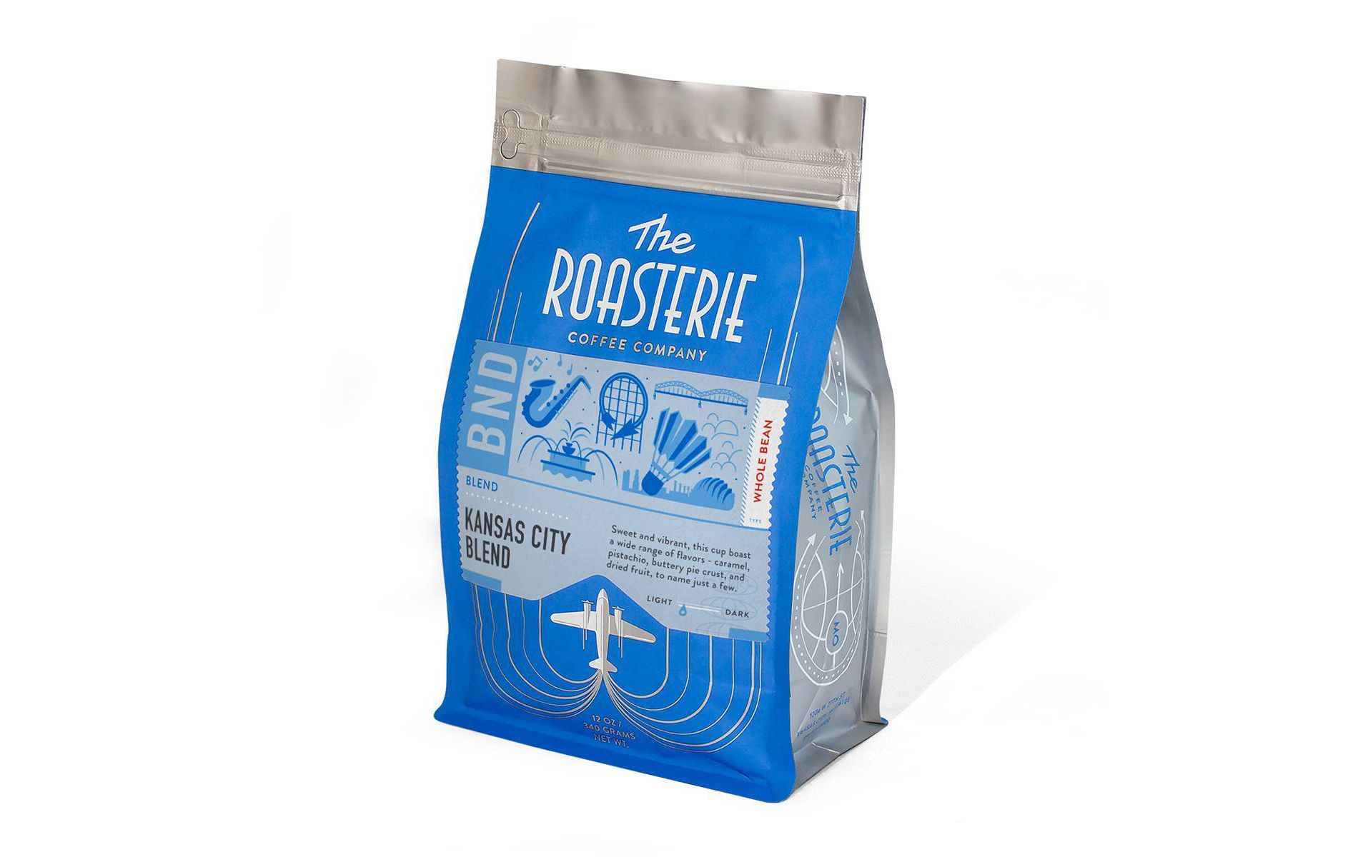 The Roasterie Kansas City Blend Light Roast Whole Bean Coffee - 12oz: Indonesian, Central American, South American Arabica Beans