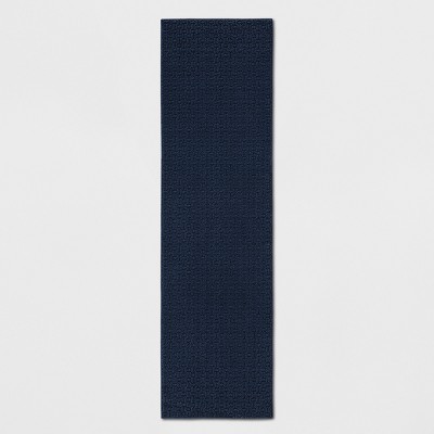  Washable Custom Size Runner Rug Solid Color Navy Blue