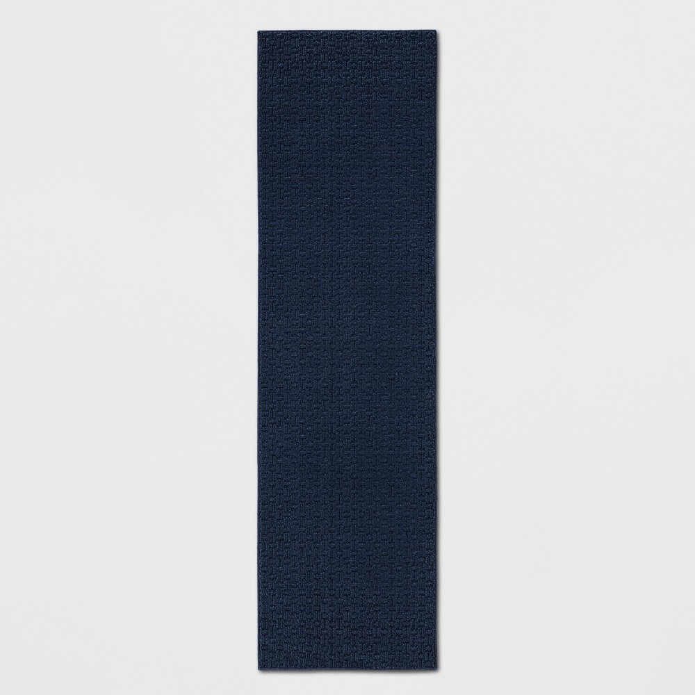 2'x7' Runner Solid Washable Rug Blue - Made By Design™