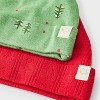 Baby 2pk Peanuts Little Snoopy Christmas Hats - Red/Green - 2 of 2
