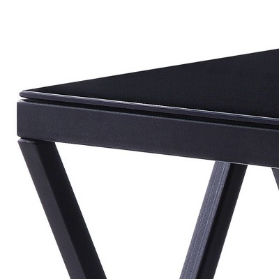 Magenta 22" Black Metal and Glass Square End Table