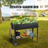 VEVOR Raised Garden Bed, 42.5 x 19.5 x 31.5 inch Galvanized Metal Planter Box, Elevated Outdoor Planting Boxes with Legs, Black - 3 of 4