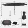 COZONY 15FT Double-Sided Patio Umbrella with Base, Outdoor Market Umbrella with Crank, Poolside Garden Backyard Shade Umbrella - 2 of 4