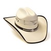 Western Express Natural Straw Western Bangora Hat with Black Trim and Leather Hat Band - 2 of 4
