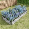 Raised Garden Bed Kit - Metal Raised Bed Garden 7.6x3.7x0.98ft for Flower Planters, Vegetables Herb Silver - 2 of 4