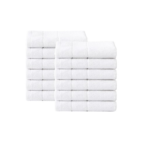 13x13- Premium Plus White Washcloths -1.4Lb/doz 100% Cotton