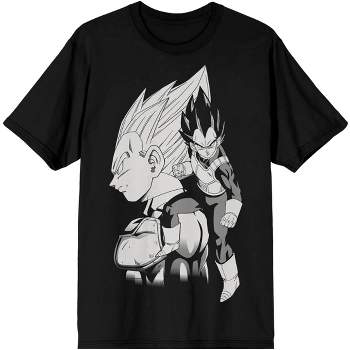 Dragon Ball Z Vegeta Black And White Character Art Men's Black T-shirt