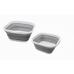 SAMMART 2 pcs Collapsible Tub Set (5.5L (1.4 Gallon) + 10L (2.64 Gallons))-Foldable Dishpan/ Wash Basin - 1 of 4