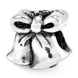 Black Bow Jewelry Christmas Bells Bead Charm in Antiqued Sterling Silver - 1 of 3