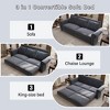 Okak 93.7" King Pull Out Sofa Bed, Velvet 3-in-1 Loveseat Bed, Convertible Sleeper Sofa with Nailhead Trim & Rolled Arm for Living Room,Bedroom, Gray - 4 of 4