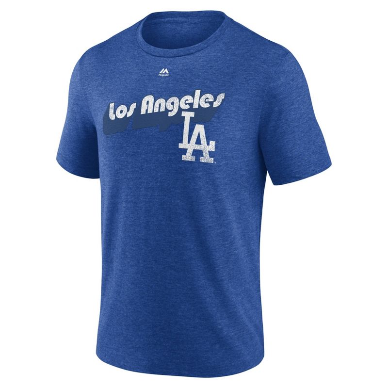 MLB Los Angeles Dodgers Men&#39;s Short Sleeve Tri-Blend T-Shirt, 1 of 4
