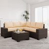 Whizmax 6 Pieces Outdoor Patio Furniture Set, Outdoor Wicker Furniture Set, Patio Sofa Set with 5 Seat Cushions and 1 Glass Coffee Table - 4 of 4