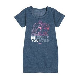 - Barbie - Believe in Yourself Graphic Short Sleeve Fleece Dress - 1 of 3