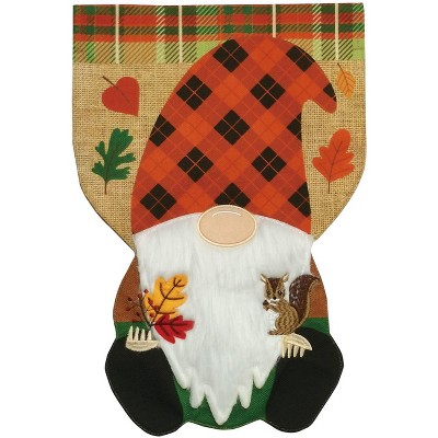 Fall Gnome Burlap Garden Flag 18" x 12.5" Briarwood Lane