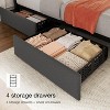 coucheta Linen Upholstered Platform Bed Frame with 4 Storage Drawers, Adjustable Headboard - 4 of 4