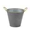 Grey and Gold Metal Plant Pails, Set of 3 – 13" Tall by Melrose - 3 of 4
