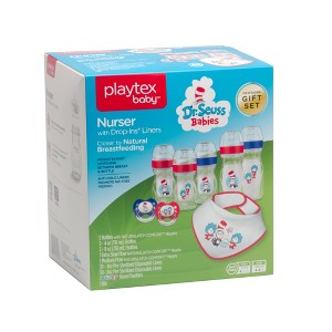 Playtex Dr. Seuss Baby Shower Gift Set – Anti-Colic Nurser Bottles, Pacifiers, Bib & Liners - Target Only - 1 of 4