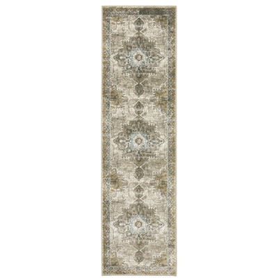 Oriental Weavers Venice 1104W Grey/ Blue Indoor Area Rug - 2'3" x 7'6"