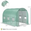 9.8' x 6.6' x 6.6' Plastic Greenhouse Cover Replacement, Heavy Duty Waterproof Tarp for Hoop House, Sheeting with 6 Windows, Door & Reinforcement Grid - 3 of 4