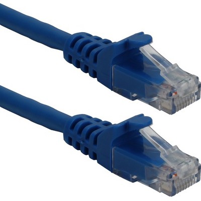 QVS 25ft CAT6A 10Gigabit Ethernet Blue Patch Cord - 25 ft Category 6a Network Cable for Network Device - First End: 1 x RJ-45 Male Network