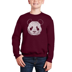 LA Pop Art Panda - Boy's Word Art Crewneck Sweatshirt - 1 of 3